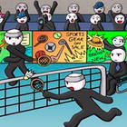 stick figure badminton